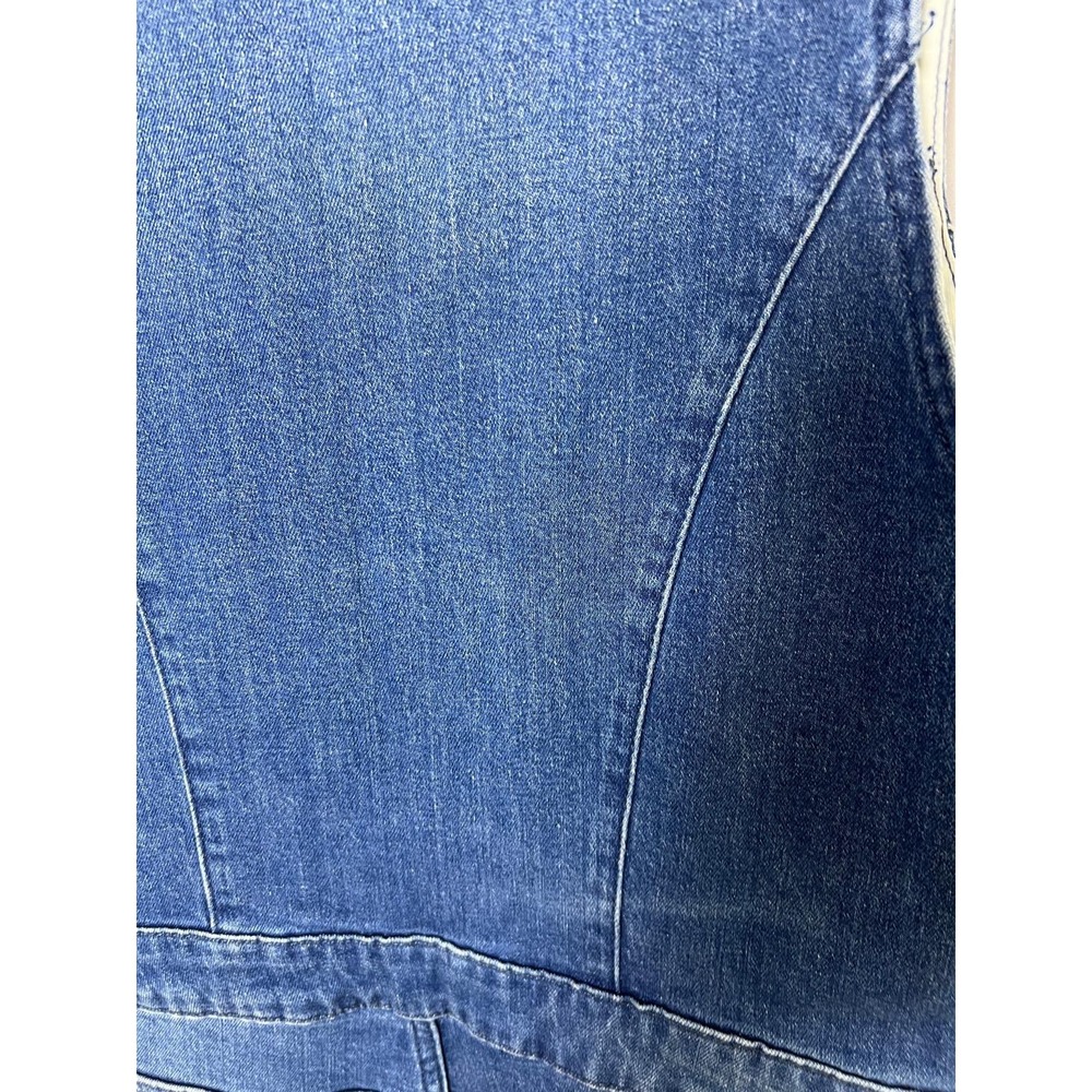 Pilcro Denim Jumpsuit 12 Blue Excellent Flare Leg Vest Top V-Neck - Picture 11 of 16